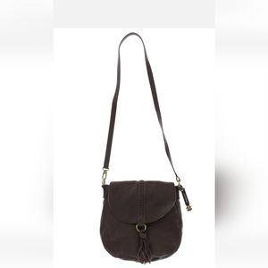 Lucky Brand  Ali Leather Flap Chocolate brown Crossbody Purse bag